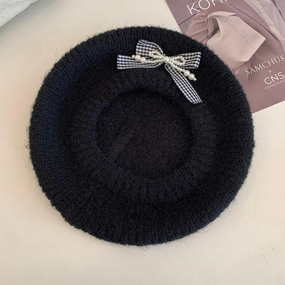 Bowknot Plain Beret