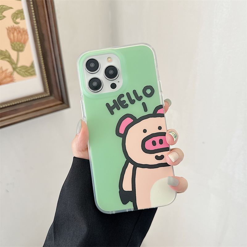 Pig Phone Case - iPhone 16 Pro Max / 16 Pro / 16 Plus / 16 / 15 Pro Max / 15 Pro / 15 Plus / 15 / 14 Pro Max / 14 Pro / 14 Plus / 14 / 13 Pro Max / 13 Pro / 13 / 13 Mini