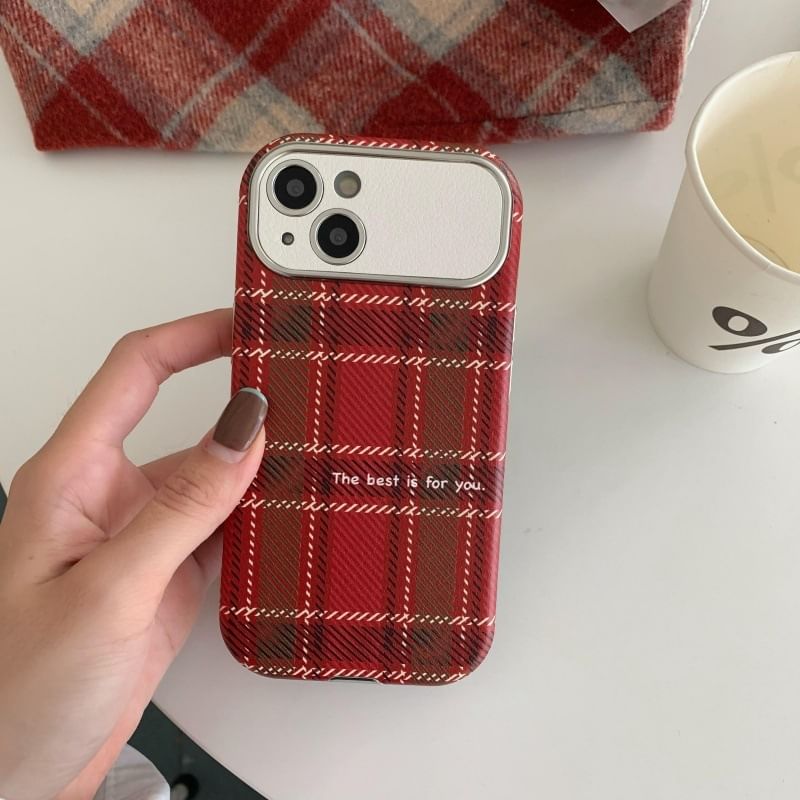 Heart Plaid Phone Case - iPhone 16 Pro Max / 16 Pro / 16 Plus / 16 / 15 Pro Max / 15 Pro / 15 Plus / 15 / 14 Pro Max / 14 Pro / 14 Plus / 14 / 13 Pro Max / 13 Pro / 13 / 13 Mini