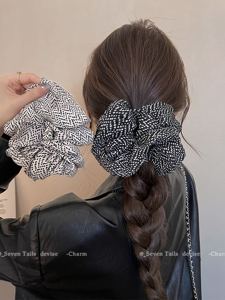 Dotted Fabric Scrunchie