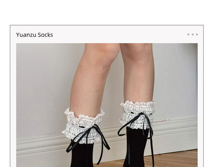 Plain Lace Trim Socks / Set