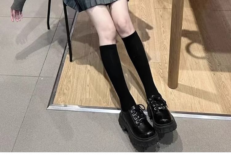 Plain Knee High Socks / Set