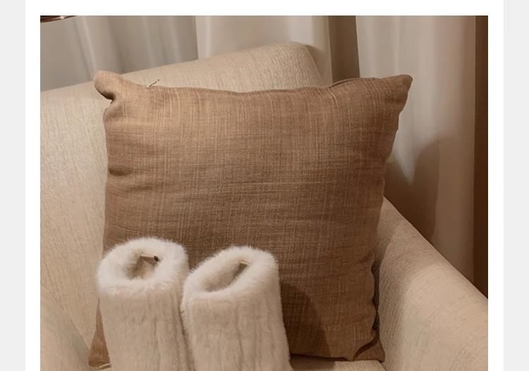 Boots Panel Calf Fluffy Mid Snow Platform