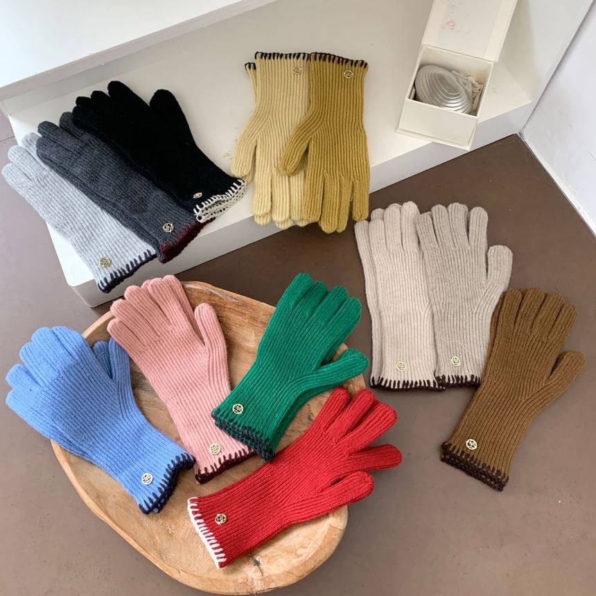 Gloves Knit Cuff Ribbed