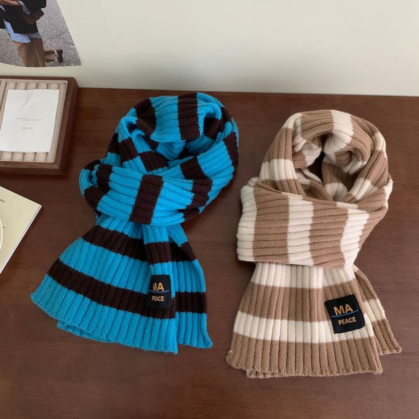 Striped Knit Scarf