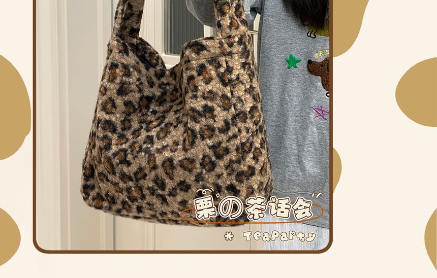 Fluffy Leopard Tote Bag