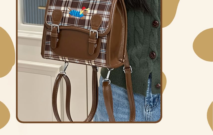 Plaid Flap Crossbody Bag