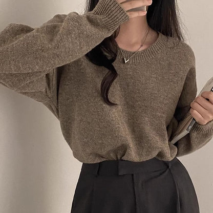 Round Neck Plain Sweater