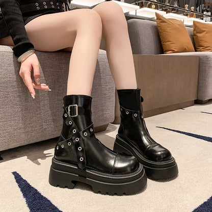 Buckled Platform Boots