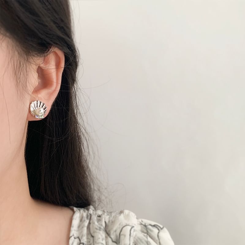 Crab Pearl Alloy Rhinestone Earring Shell / Stud Starfish Faux