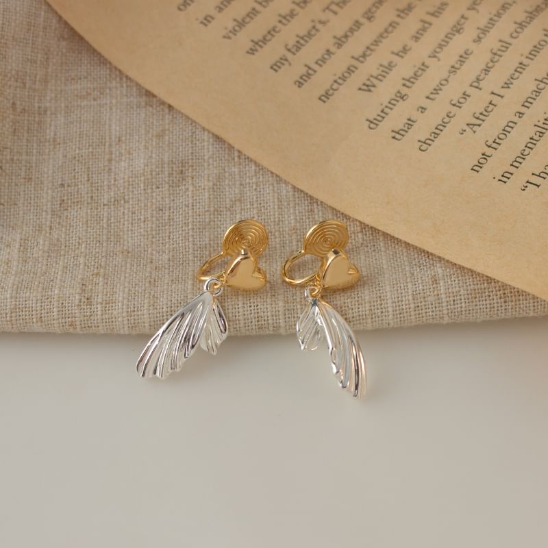 Alloy Heart Tail Fish Drop Earring