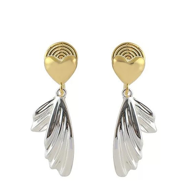 Alloy Heart Tail Fish Drop Earring