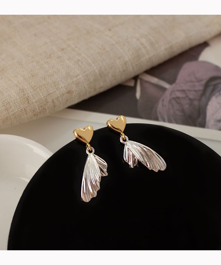 Alloy Heart Tail Fish Drop Earring