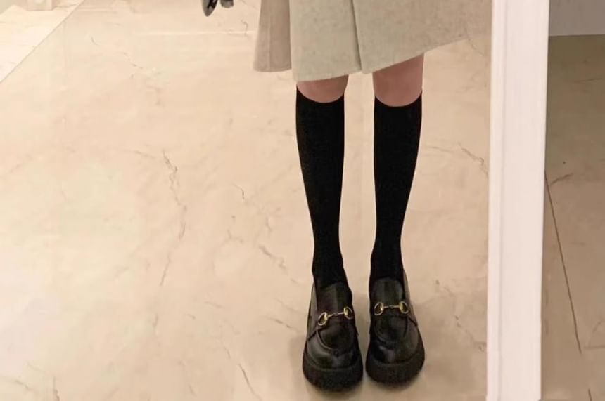 Contrasted Double-Breasted Wool Coat