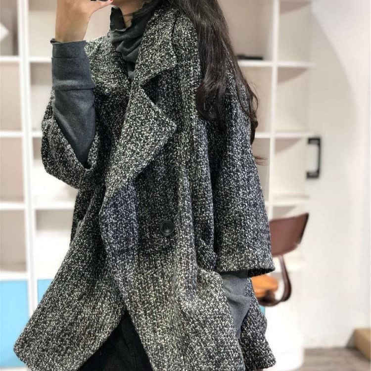 Double Breasted Tweed Coat
