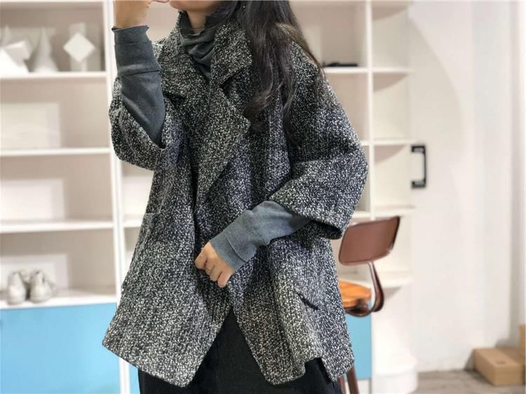 Double Breasted Tweed Coat