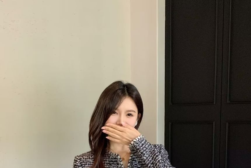 Plaid Tweed Cropped Jacket