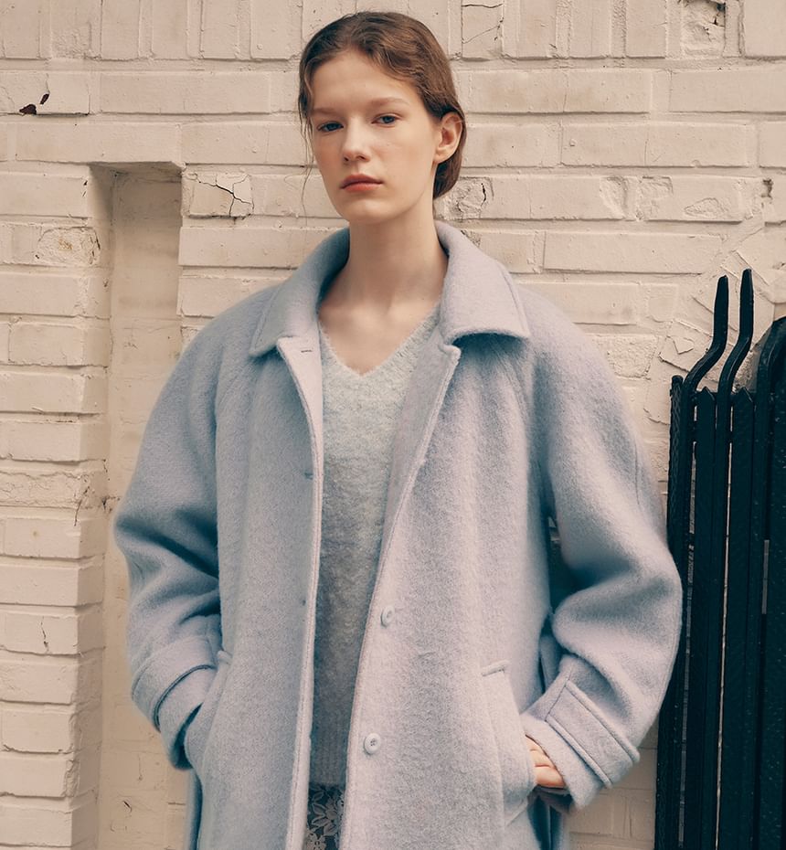 Woolen Mac Coat with Sash (Gray)