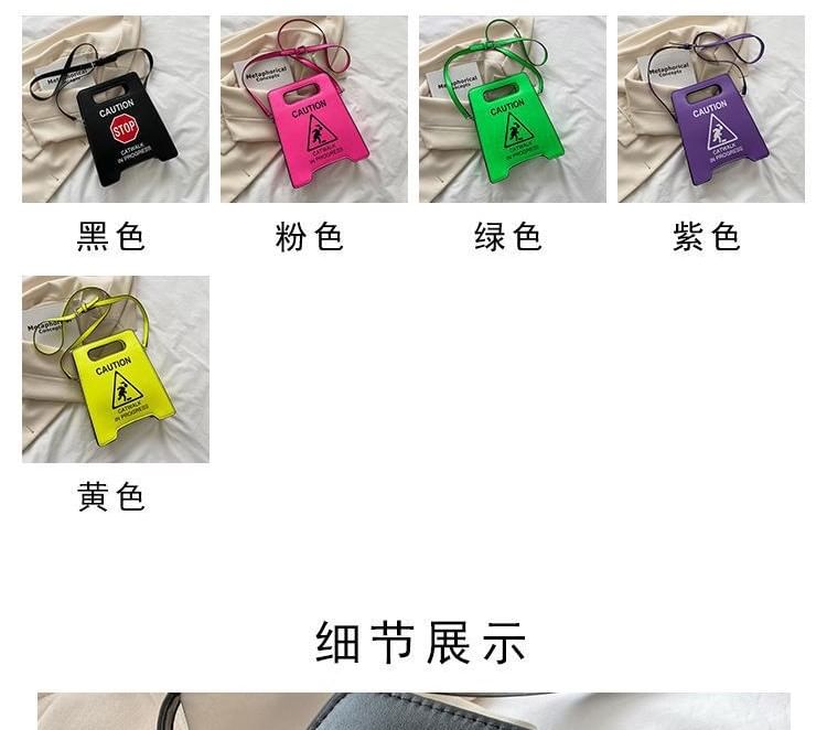 Leather Bag Faux Crossbody Lettering