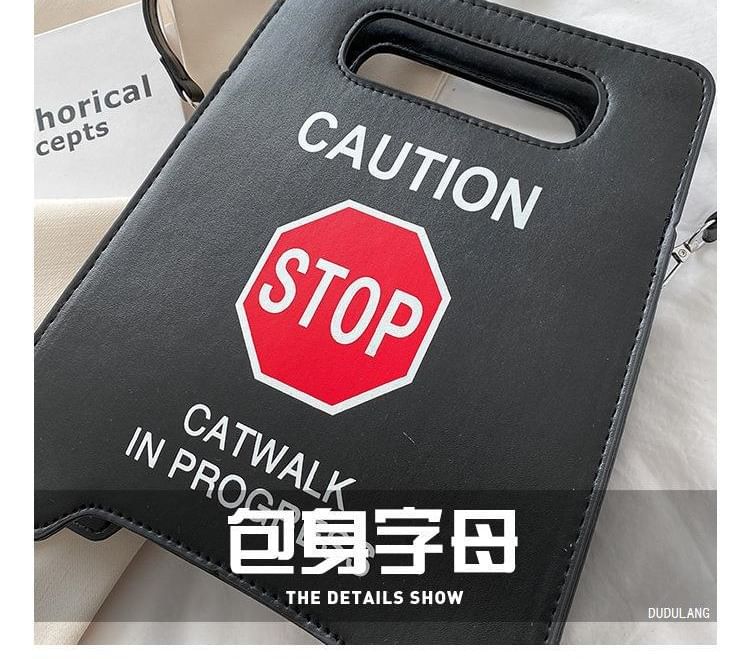 Leather Bag Faux Crossbody Lettering