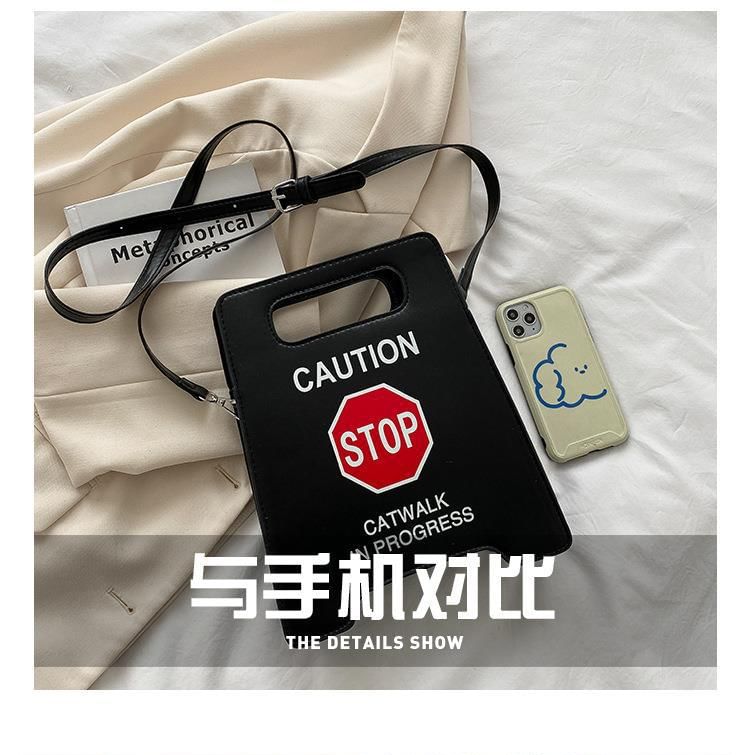 Leather Bag Faux Crossbody Lettering