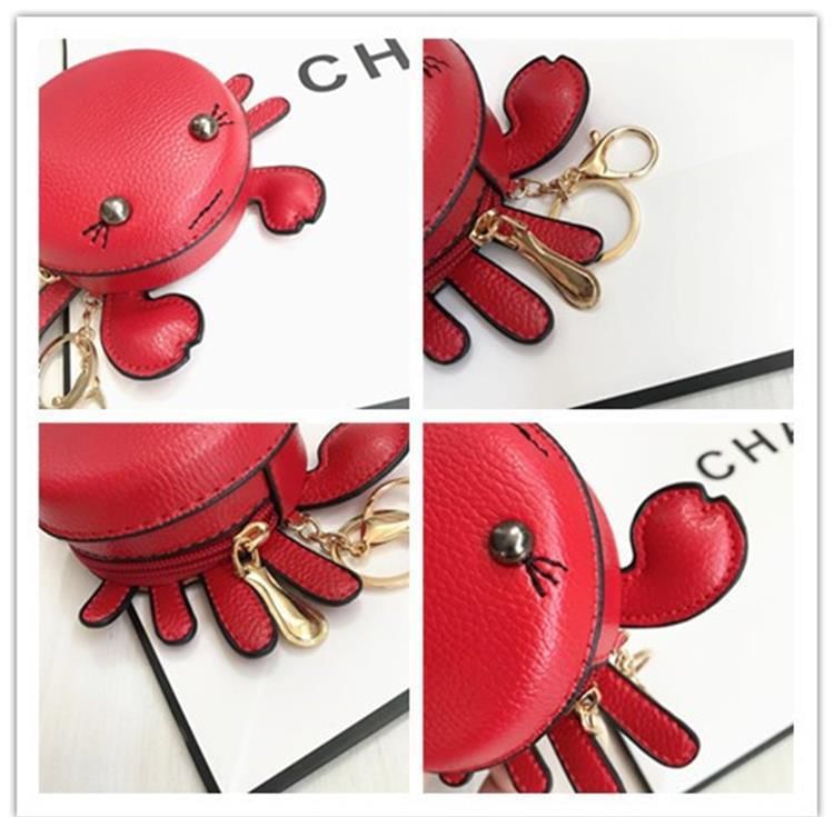 Coin Leather Faux Cartoon Crab Purse
