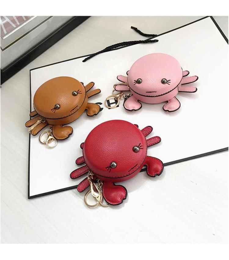 Coin Leather Faux Cartoon Crab Purse
