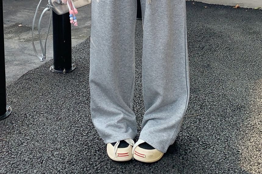 Drawstring Waist Wide Leg Sweatpants