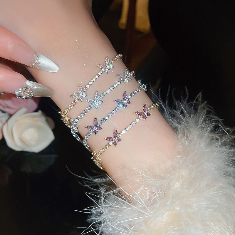 Rhinestone Bracelet Butterfly