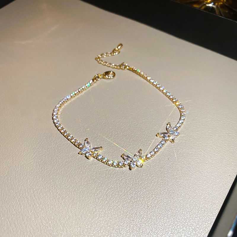 Rhinestone Bracelet Butterfly