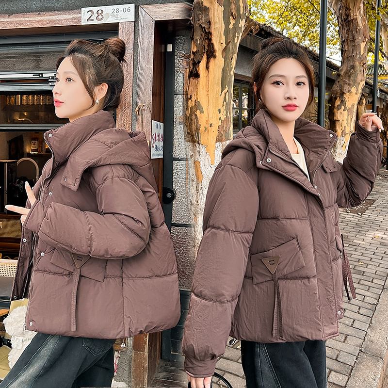 Turtleneck Zip-Up Puffer Jacket