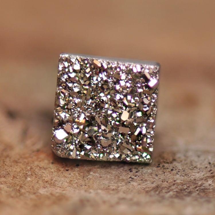 Square Faux Crystal Magnetic Earring