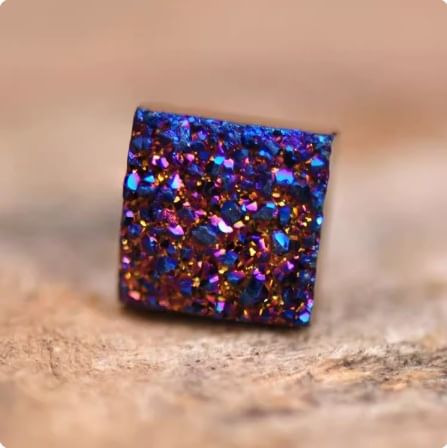 Square Faux Crystal Magnetic Earring