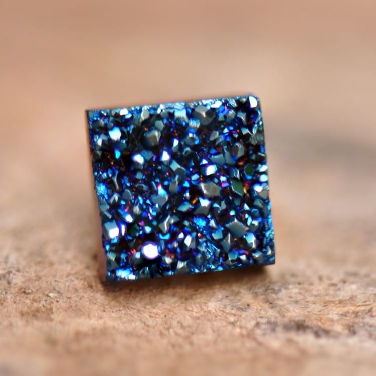 Square Faux Crystal Magnetic Earring