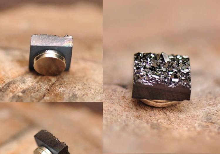 Square Faux Crystal Magnetic Earring