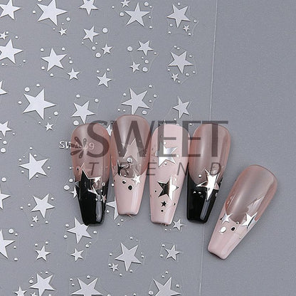 Star Metallic Nail Art Stickers