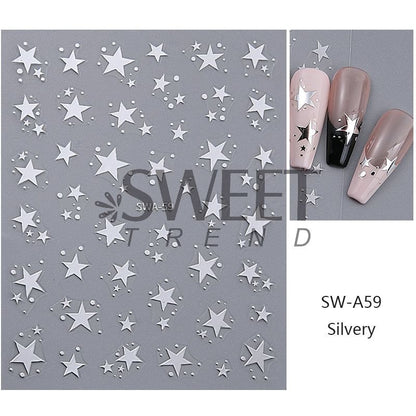 Star Metallic Nail Art Stickers