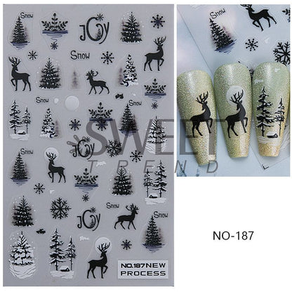 Winter Nail Art Stickers (Various Designs)