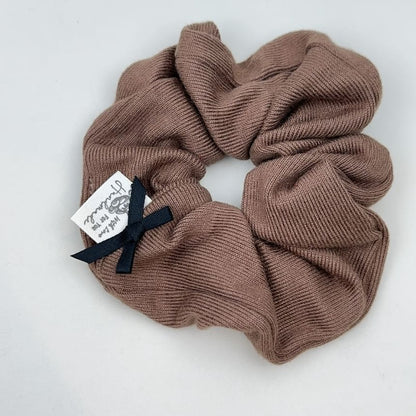 Bow Accent Plain Corduroy Scrunchie