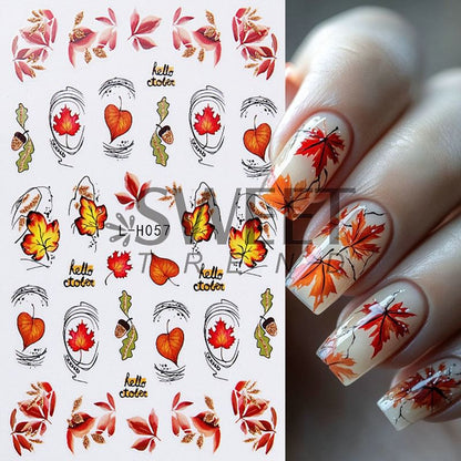 Autumn Nail Art Stickers (Various Designs)