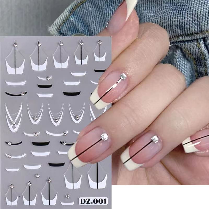 Floral Rhinestone Nail Art Stickers