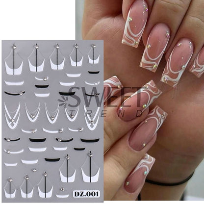 Floral Rhinestone Nail Art Stickers