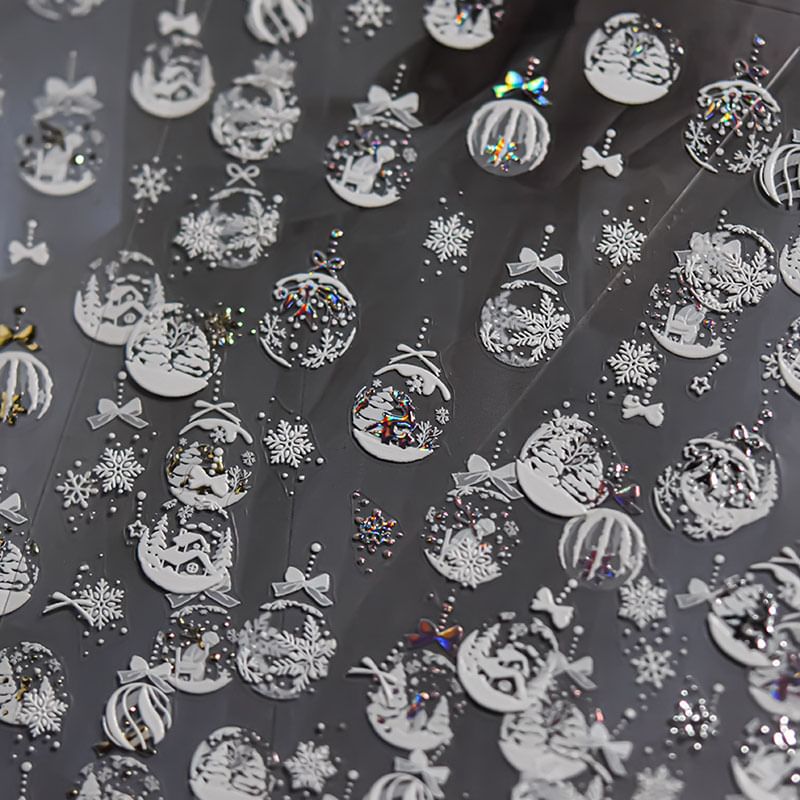 Christmas Snow-Ball Nail Art Stickers