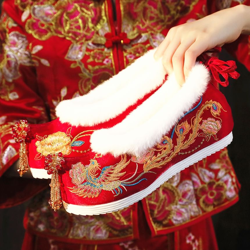 Wedge Pumps Embroidered Designs) (Various Hidden Beaded Heel