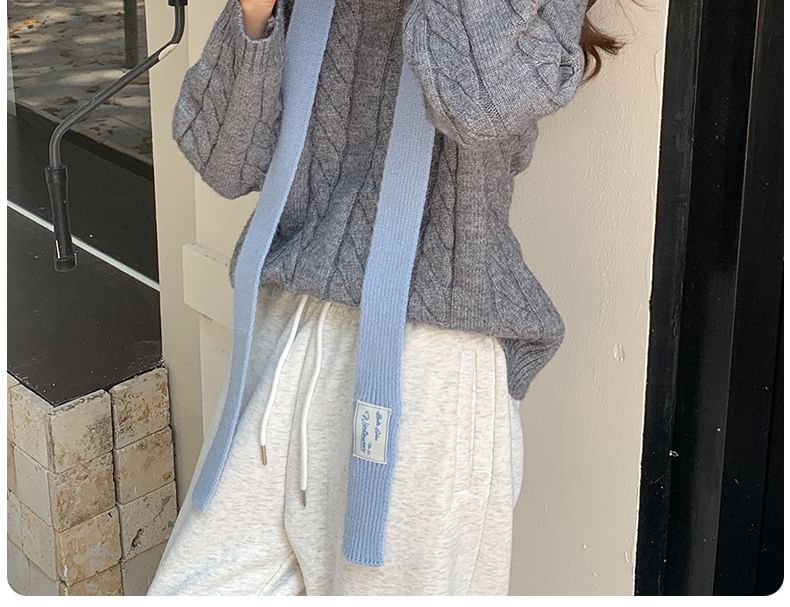 Plain Knit Scarf Narrow