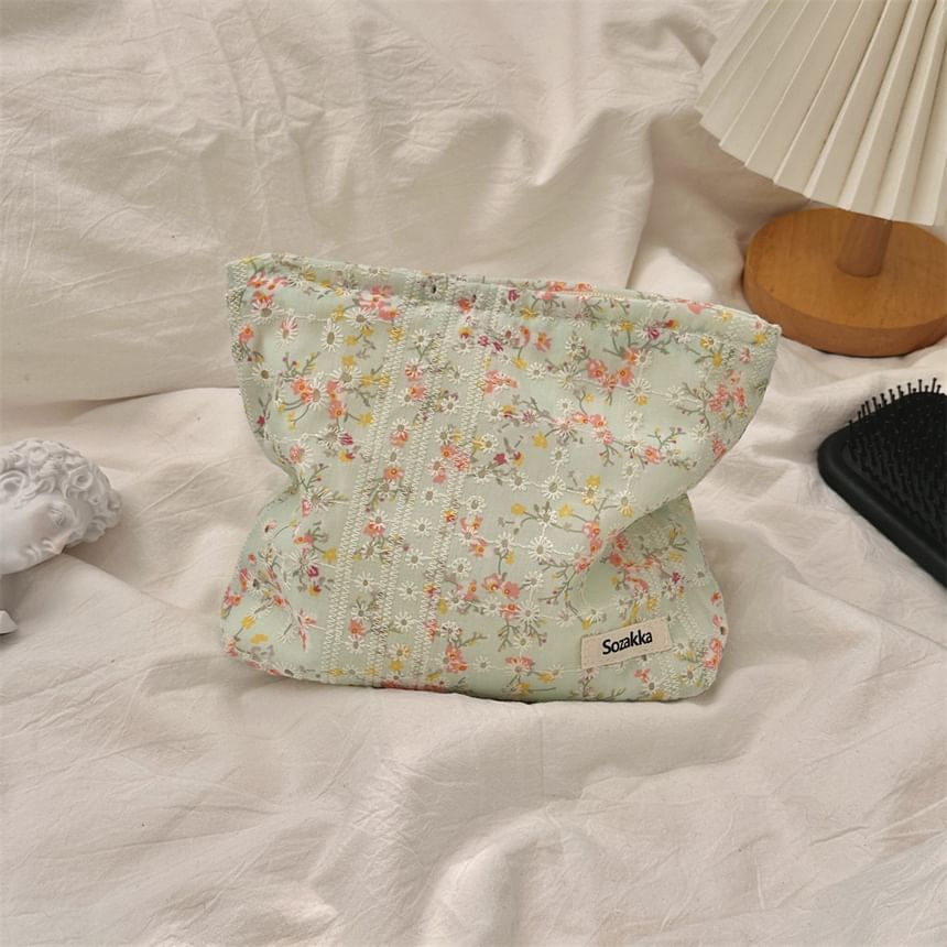 Floral Print Cosmetic Pouch