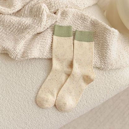 Melange Ribbed Short Socks