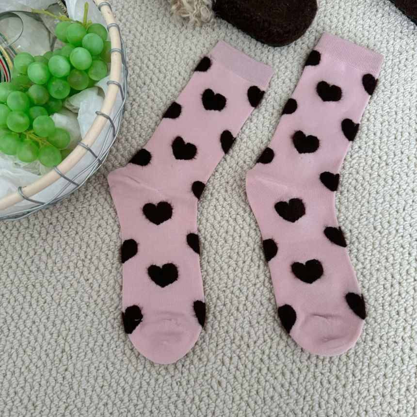 Heart Patterned Short Socks