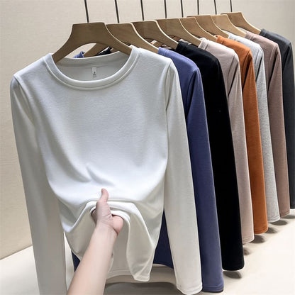 Long Sleeve Round Neck Plain T-Shirt