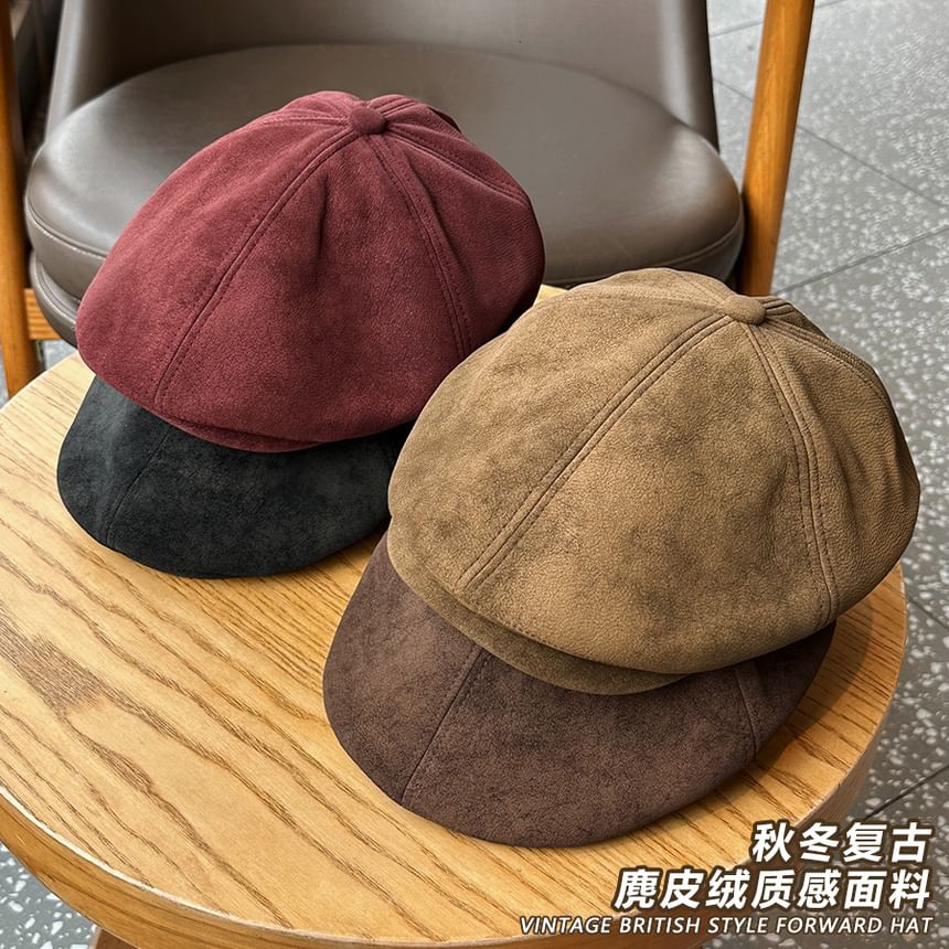 Suede Newsboy Cap